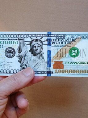 Novelty Bill for your Vision Board - Billion Dollar Note - Play Money